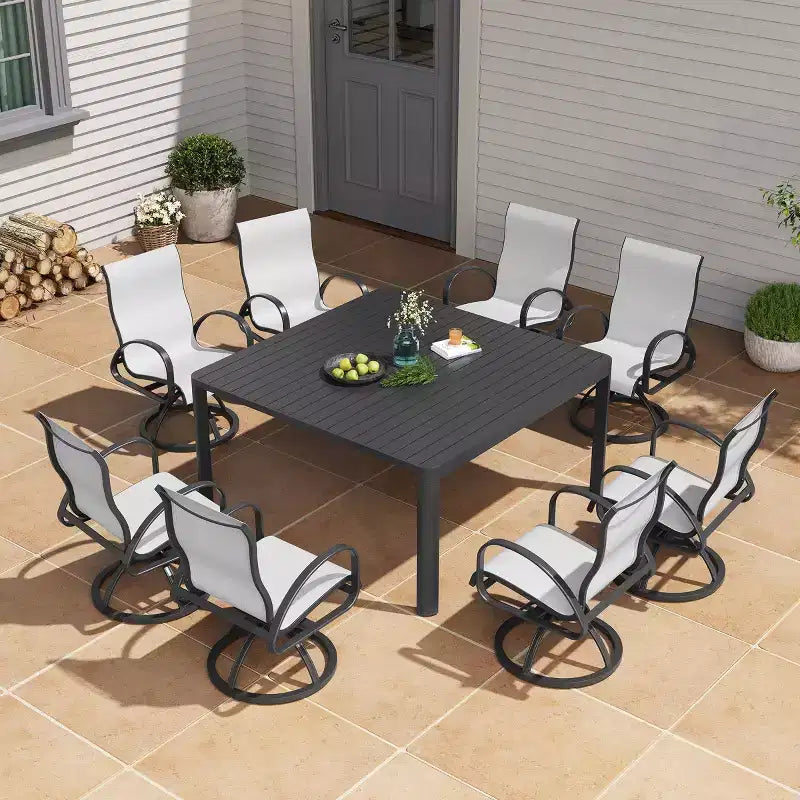 Crestlive Products Aluminum Patio Outdoor Dining Chair With Sunbrella (Set of 2)