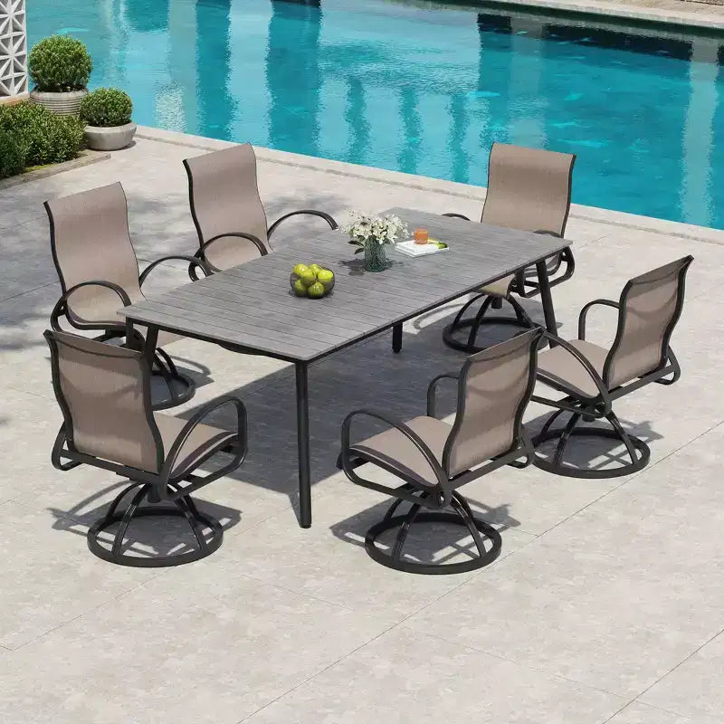 Crestlive Products Aluminum Patio Outdoor Dining Chair With Sunbrella (Set of 2)