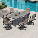 Crestlive Products Aluminum Patio Outdoor Dining Chair With Sunbrella (Set of 2)
