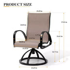Crestlive Products Aluminum Patio Outdoor Dining Chair With Sunbrella (Set of 2)