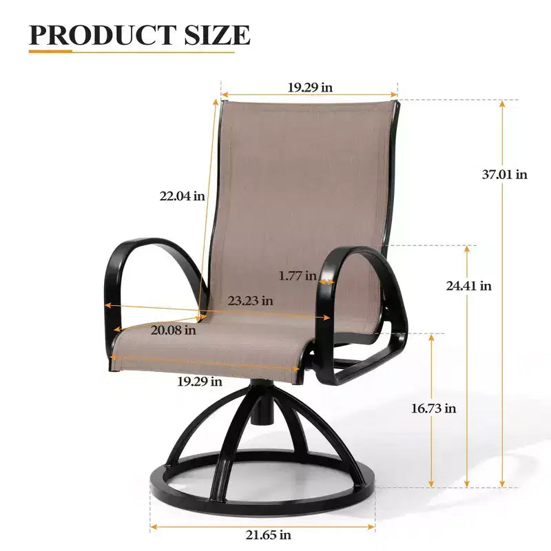 Crestlive Products Aluminum Patio Outdoor Dining Chair With Sunbrella (Set of 2)