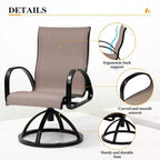 Crestlive Products Aluminum Patio Outdoor Dining Chair With Sunbrella (Set of 2)