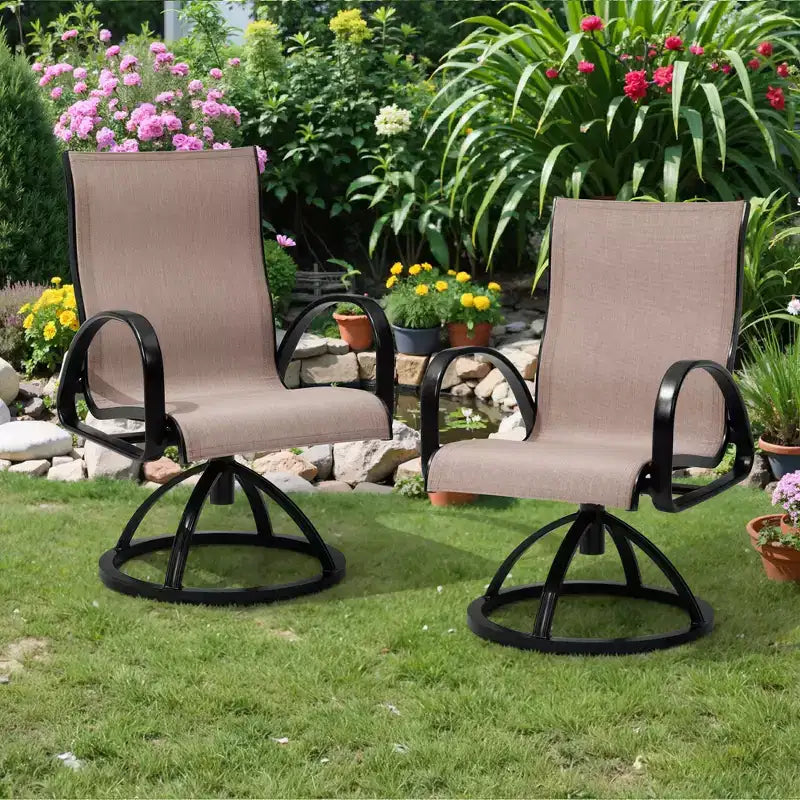Crestlive Products Aluminum Patio Outdoor Dining Chair With Sunbrella (Set of 2)