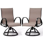 Crestlive Products Aluminum Patio Outdoor Dining Chair With Sunbrella (Set of 2)