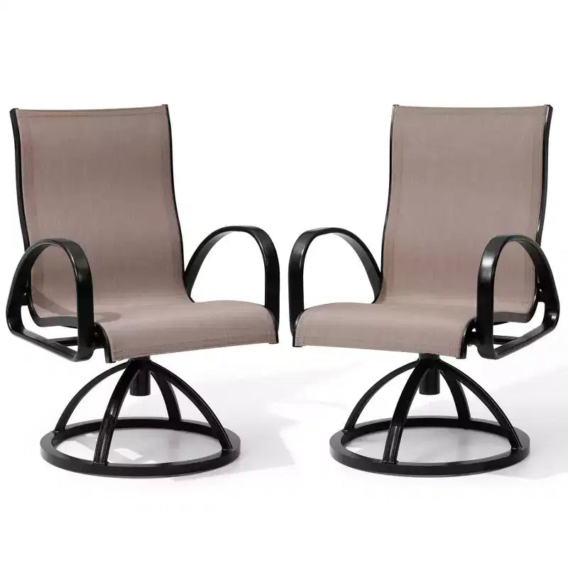 Crestlive Products Aluminum Patio Outdoor Dining Chair With Sunbrella (Set of 2)