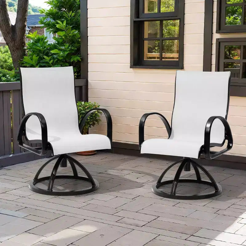 Crestlive Products Aluminum Patio Outdoor Dining Chair With Sunbrella (Set of 2)