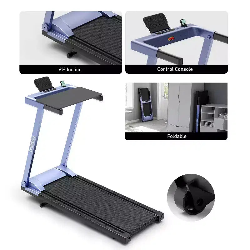 DeerRun A1 6% Incline Walking & Running Treadmill with Handrails, 0.67.5 MPH, 300 lb Capacity for Home Fitness
