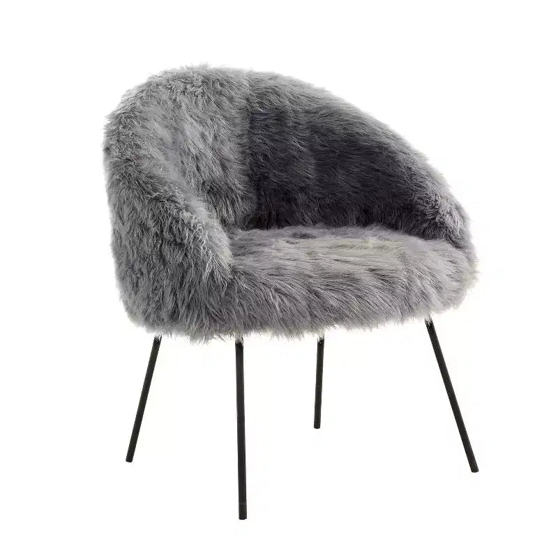 Inspired Home Ana Lux Fur Accent Chair
