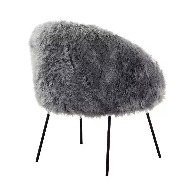 Inspired Home Ana Lux Fur Accent Chair