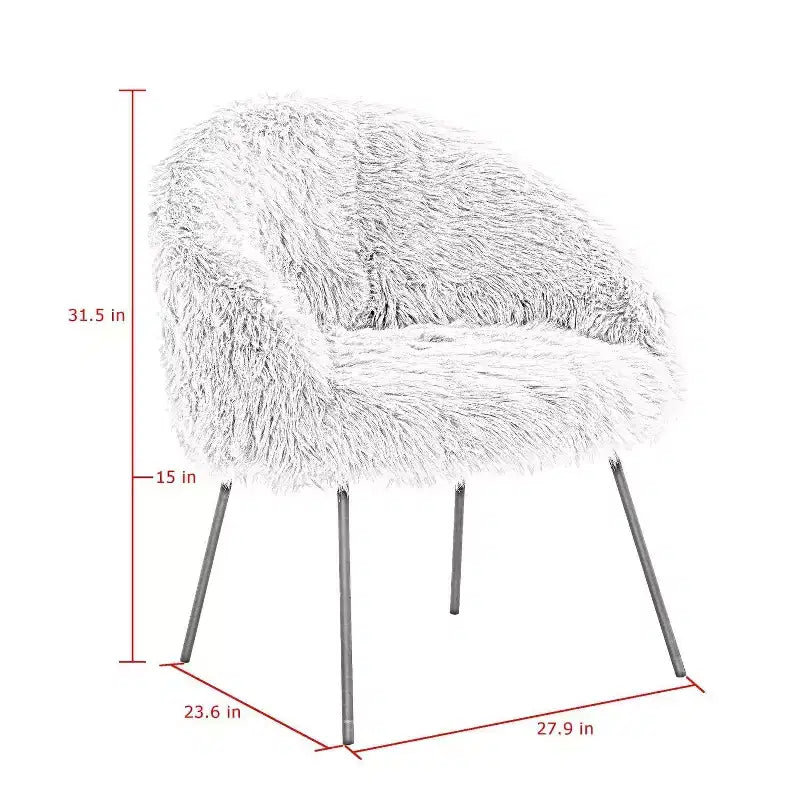 Inspired Home Ana Lux Fur Accent Chair