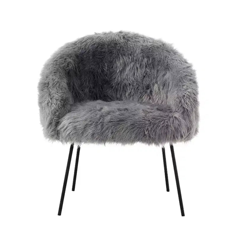 Inspired Home Ana Lux Fur Accent Chair