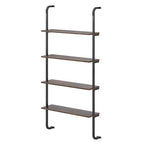 Costway 1/2 PCS 4-Tier Wall-mounted Ladder Shelf Display Bookshelf with Heavy-duty Metal Frame
