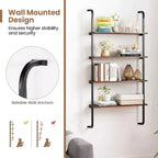 Costway 1/2 PCS 4-Tier Wall-mounted Ladder Shelf Display Bookshelf with Heavy-duty Metal Frame