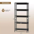 Costway 1/2 PCS 5 Tier Bookshelf 62 Tall Bookcase with Tiltable Shelves Display Storage Rack