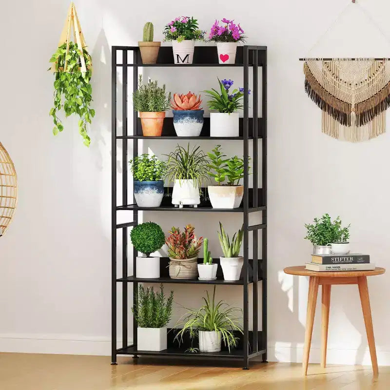 Costway 1/2 PCS 5 Tier Bookshelf 62 Tall Bookcase with Tiltable Shelves Display Storage Rack