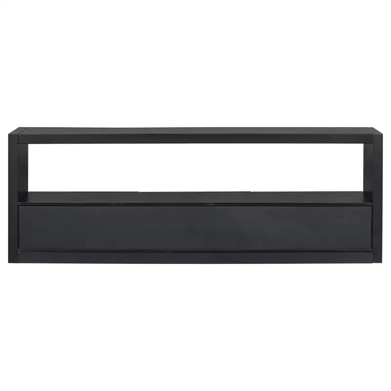 74W TV Stand TV Console Storage Cabinet Entertainment Center Sideboard with 3 Drawers and Open Shelf, Brown/Black/Gray- Christopher Knight Home