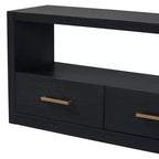 74W TV Stand TV Console Storage Cabinet Entertainment Center Sideboard with 3 Drawers and Open Shelf, Brown/Black/Gray- Christopher Knight Home