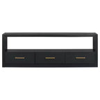 74W TV Stand TV Console Storage Cabinet Entertainment Center Sideboard with 3 Drawers and Open Shelf, Brown/Black/Gray- Christopher Knight Home