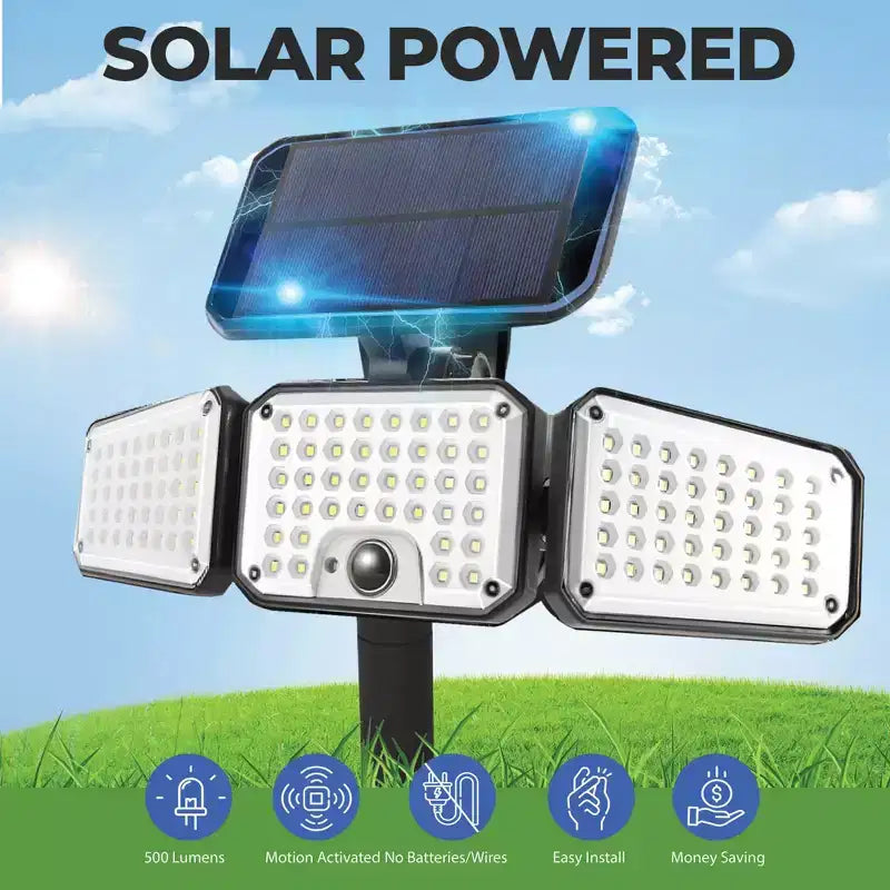 Bell and Howell Solar Lights Bionic Solar Outdoor Light, Motion Sensor Waterproof LED Floodlight