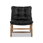 Jennifer Taylor Home Oxford 26.5 Leather Mid-Century Modern Accent Chair, Noir Black Leather