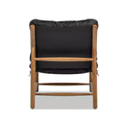 Jennifer Taylor Home Oxford 26.5 Leather Mid-Century Modern Accent Chair, Noir Black Leather