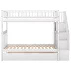 Whisen Wood Bunk Bed with Trundle and Storage Staircase