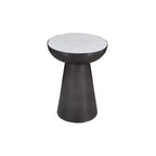 Jofran,Circularity Modern Luxury Marble and Iron 15 Round Pedestal Chairside End Table
