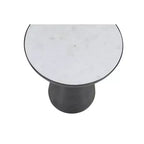Jofran,Circularity Modern Luxury Marble and Iron 15 Round Pedestal Chairside End Table