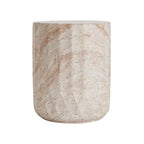 Christopher Knight Home Gillian Outdoor Cylinder Shape Travertine Lightweight Concrete Side Table