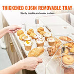 VEVOR Pastry Display Case, 3-Tier Commercial Countertop Bakery Display Case, Acrylic Display Box with Rear Door Access ,20.7x14.2x16.3
