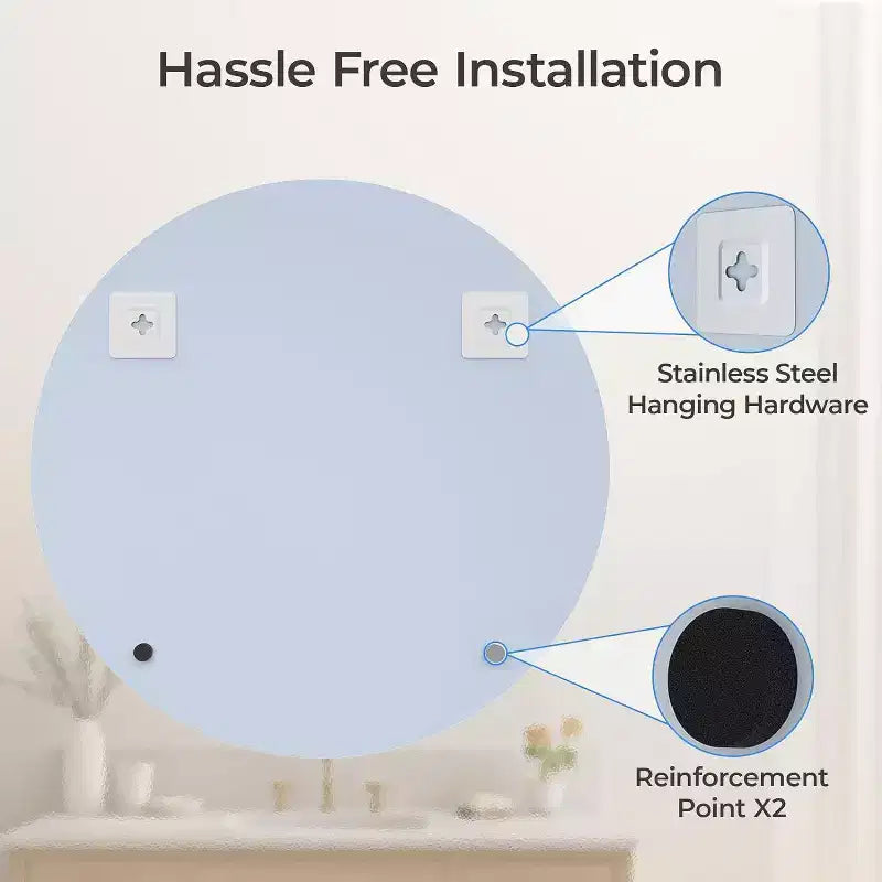 Round Frameless Bathroom Mirror for Over Sink with Beveled Edge - Circle Wall Mirror for Bathroom & Vanity, Elegant & Simple Look