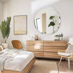 Round Frameless Bathroom Mirror for Over Sink with Beveled Edge - Circle Wall Mirror for Bathroom & Vanity, Elegant & Simple Look