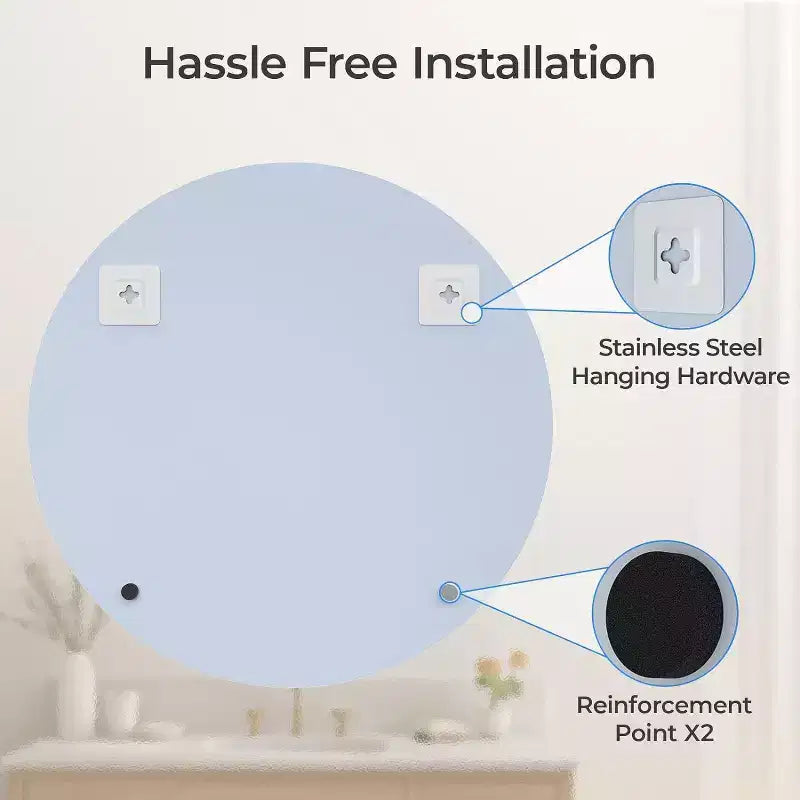 Round Frameless Bathroom Mirror for Over Sink with Beveled Edge - Circle Wall Mirror for Bathroom & Vanity, Elegant & Simple Look