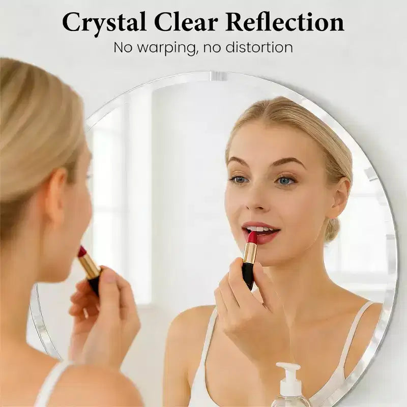 Round Frameless Bathroom Mirror for Over Sink with Beveled Edge - Circle Wall Mirror for Bathroom & Vanity, Elegant & Simple Look