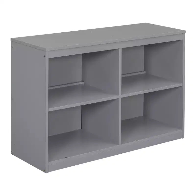 Twin/Full Size Loft Bed with Retractable Writing Desk and 4 Drawers, Wooden Low Loft Bed Frame with Shelves - ModernLuxe