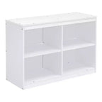 Twin/Full Size Loft Bed with Retractable Writing Desk and 4 Drawers, Wooden Low Loft Bed Frame with Shelves - ModernLuxe