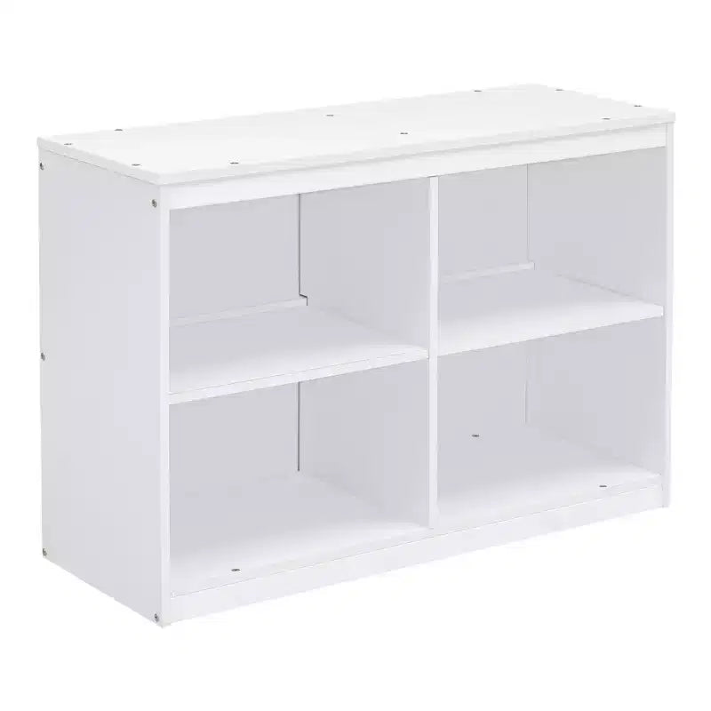 Twin/Full Size Loft Bed with Retractable Writing Desk and 4 Drawers, Wooden Low Loft Bed Frame with Shelves - ModernLuxe