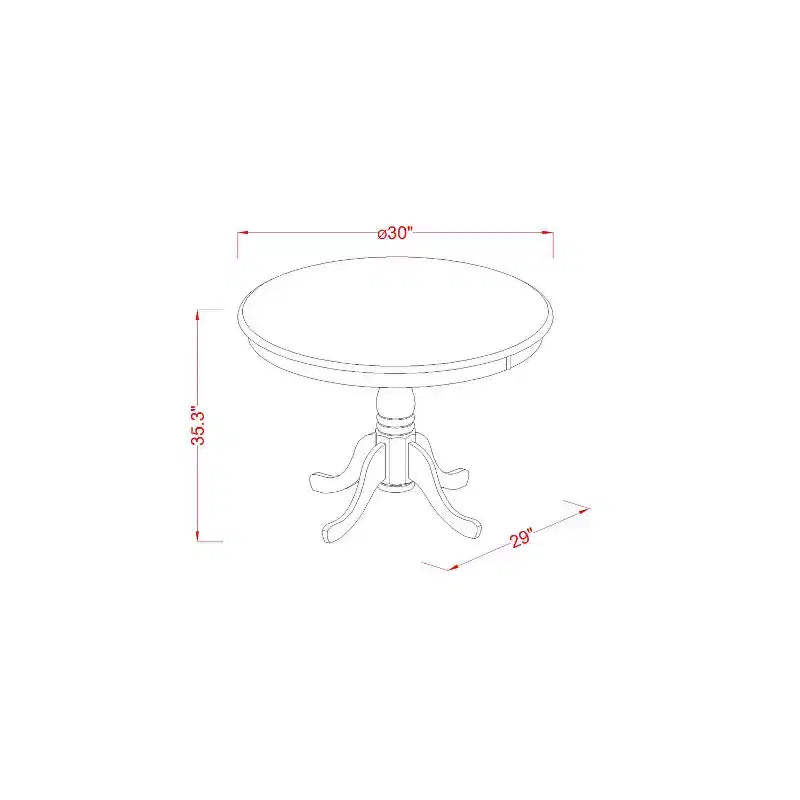 HomeStock Dining Table Made of Rubber Wood