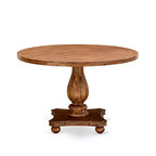 HomeStock Irving Round Dining Table Rustic Farmhouse Table Sandblasted Walnut Finish