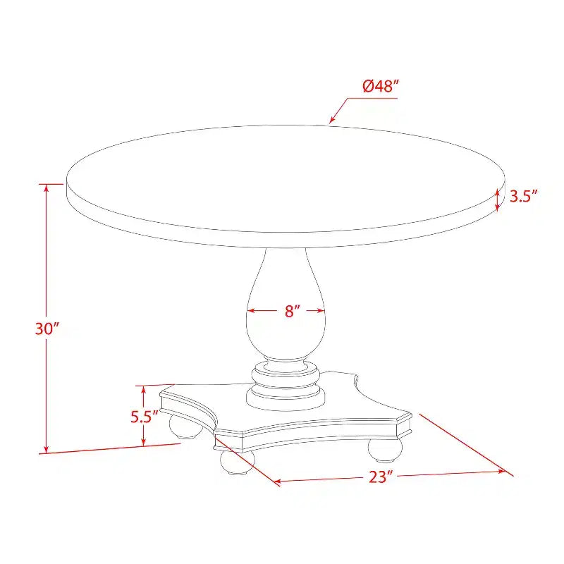 HomeStock Irving Round Dining Table Rustic Farmhouse Table Sandblasted Walnut Finish