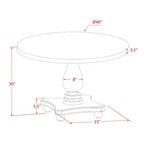 HomeStock Irving Round Dining Table Rustic Farmhouse Table Sandblasted Walnut Finish