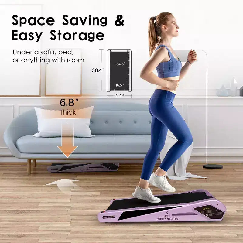 EGOFIT Walker Pro M1 -Sakura Pink,Under Desk Walking Pad,5% Incline, LCD Display