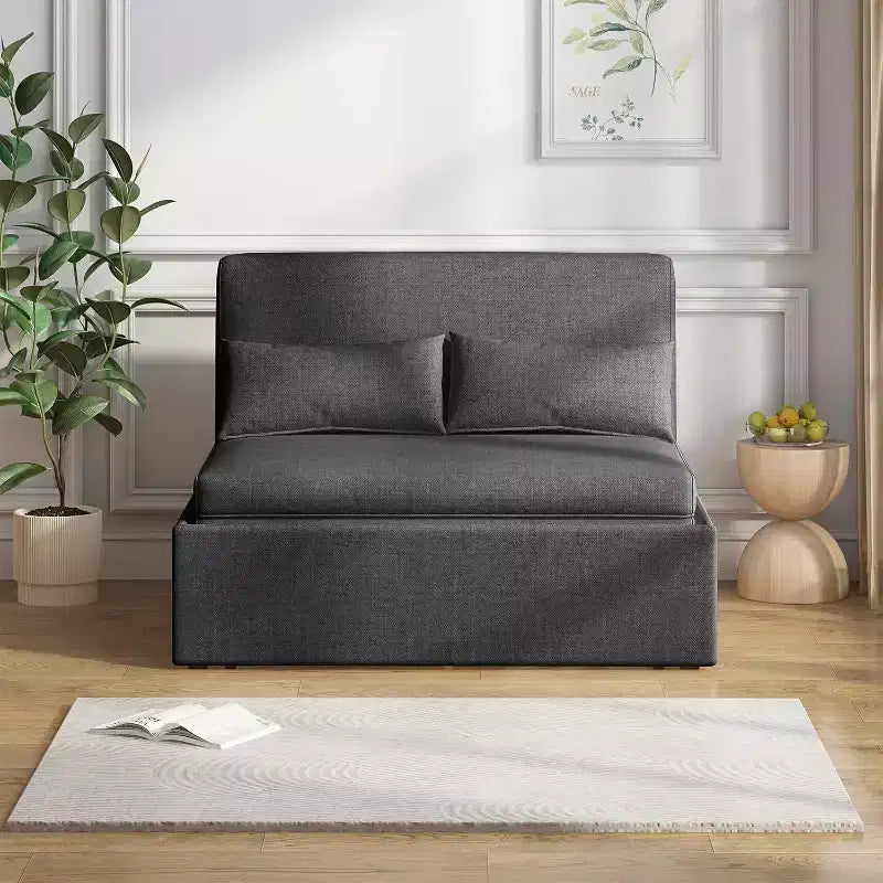 Mjkone Twin Size Sofa Bed, 2 in 1 Convertible Linen Loveseat Sleeper Sofa Couch with Cushions