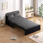 Mjkone Twin Size Sofa Bed, 2 in 1 Convertible Linen Loveseat Sleeper Sofa Couch with Cushions