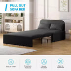 Mjkone Twin Size Sofa Bed, 2 in 1 Convertible Linen Loveseat Sleeper Sofa Couch with Cushions