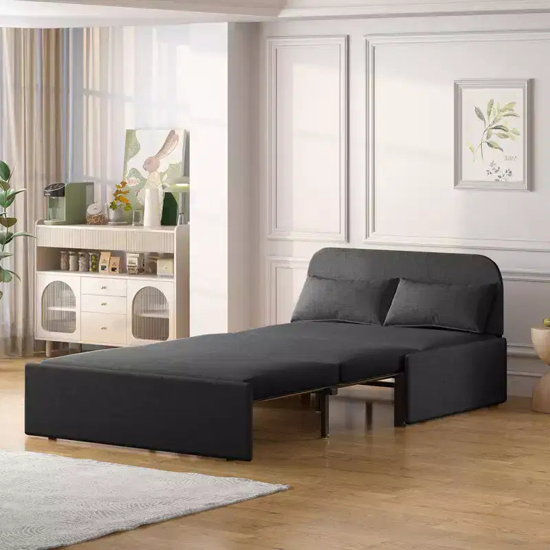 Mjkone Twin Size Sofa Bed, 2 in 1 Convertible Linen Loveseat Sleeper Sofa Couch with Cushions