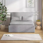 Mjkone Twin Size Sofa Bed, 2 in 1 Convertible Linen Loveseat Sleeper Sofa Couch with Cushions