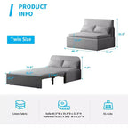 Mjkone Twin Size Sofa Bed, 2 in 1 Convertible Linen Loveseat Sleeper Sofa Couch with Cushions