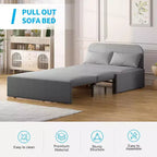 Mjkone Twin Size Sofa Bed, 2 in 1 Convertible Linen Loveseat Sleeper Sofa Couch with Cushions