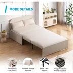 Mjkone Twin Size Sofa Bed, 2 in 1 Convertible Linen Loveseat Sleeper Sofa Couch with Cushions